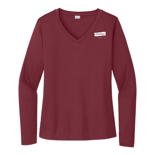 AchievaCreditUnion - Sport Tek Ladies Long Sleeve V Neck Competitor Tee
