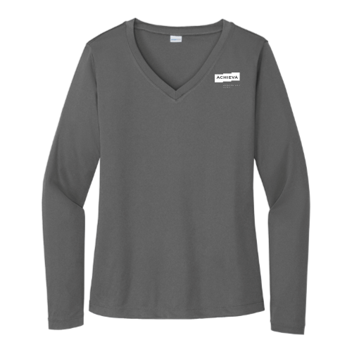 AchievaCreditUnion - Sport Tek Ladies Long Sleeve V Neck Competitor Tee